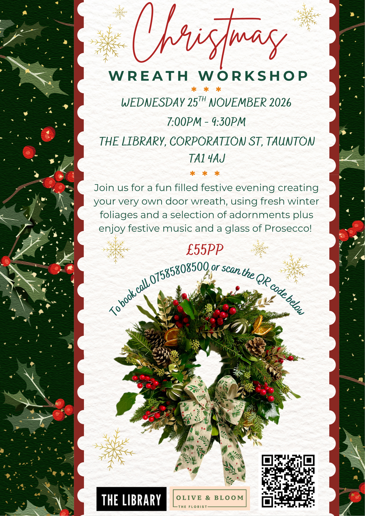 Wreath workshop at The Library - Event Ticket | 25 November 2026, 7-9pm
